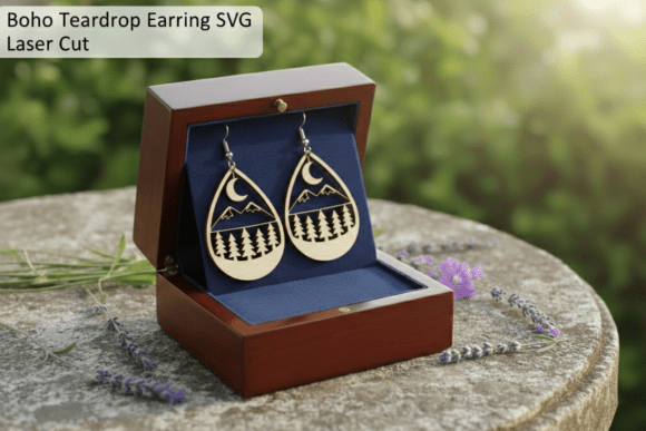 Download Boho Teardrop Earring SVG Laser Cut File - Premium Resources