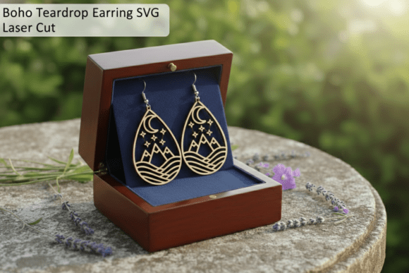 Download Boho Teardrop Earring SVG Laser Cut Fil - Premium Resources