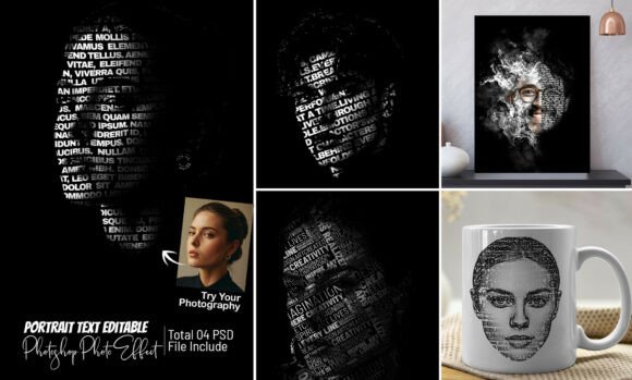 Download Text Portrait Editable Photo Effect - Effect Collection
